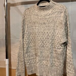 Women’s Large Gray Cable Knit Sweater
